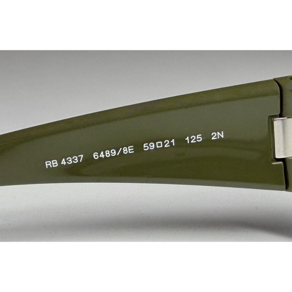 RAY-BAN UNISEX RB4337 64898E MILITARY GREEN GRADIENT OCTAGON SUNGLASSES. 59mm - Picture 10 of 12